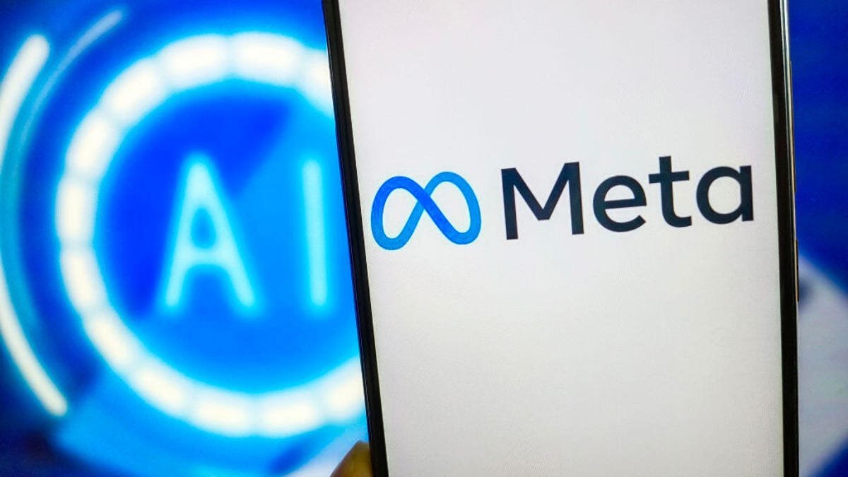 Meta logo on phone screen