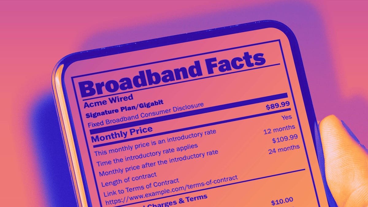 FCC broadband consumer label examples